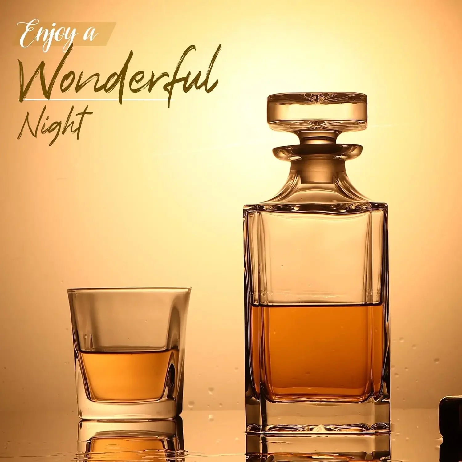 Verre à whisky et carafe à whisky