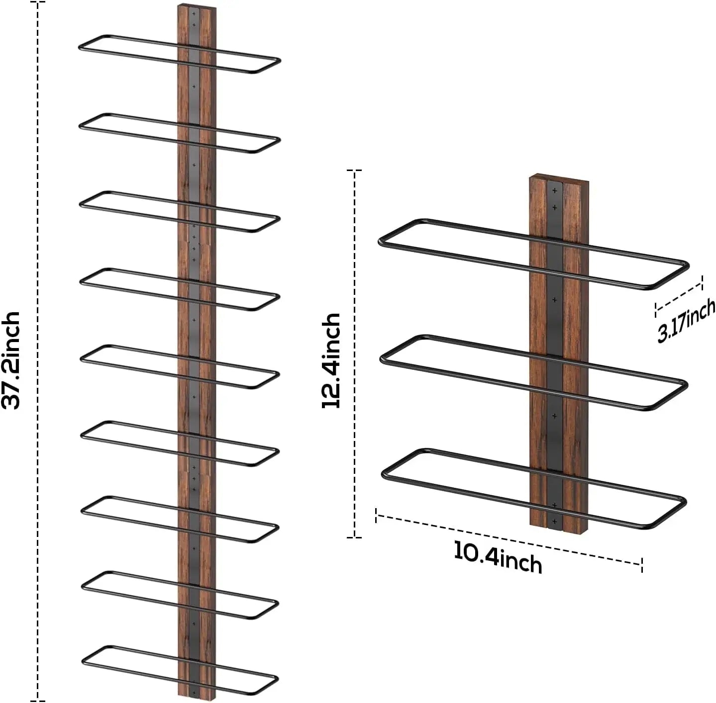 explication de la taille du porte bouteille mural