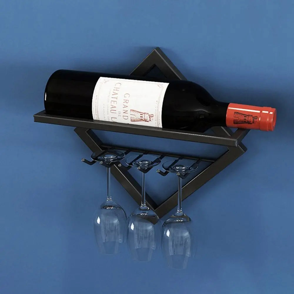 Botellero de pared con diseño de diamante