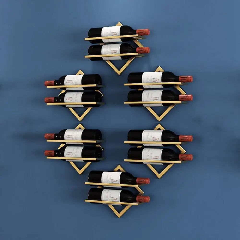 Botellero de pared con diseño de diamante