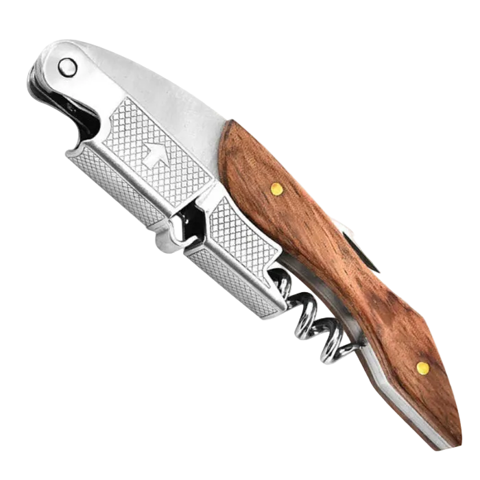 Tire-bouchon en bois multifonction