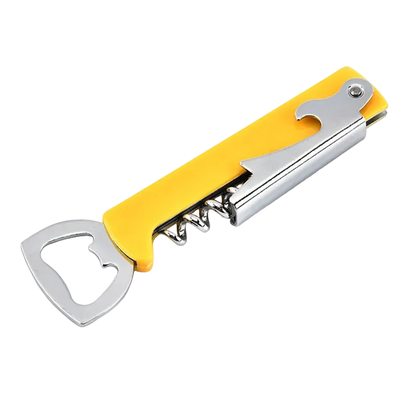 Tire-bouchon limonadier serveur jaune sur fond blanc