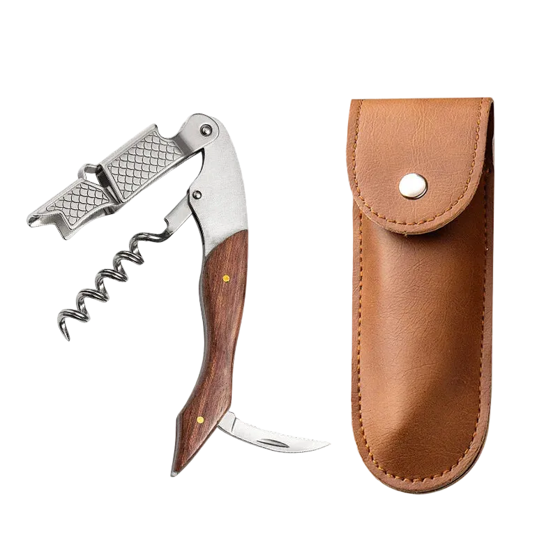 Tire-bouchon sommelier à double levier sur fond blanc