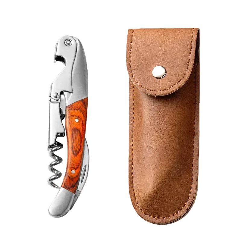 Tire-bouchon sommelier padouk sur fond blanc