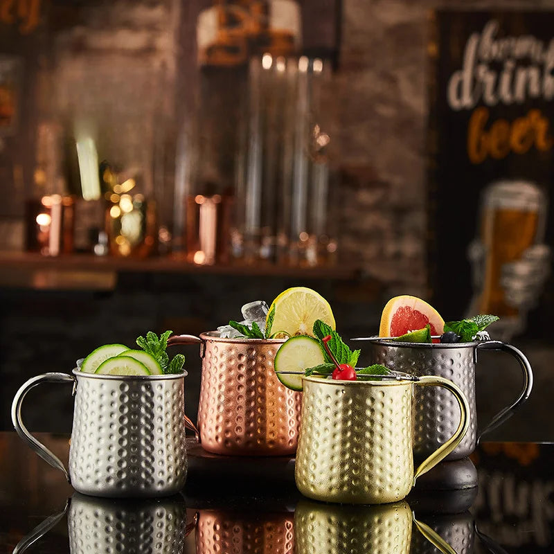 4 verres à moscow mule de couleur