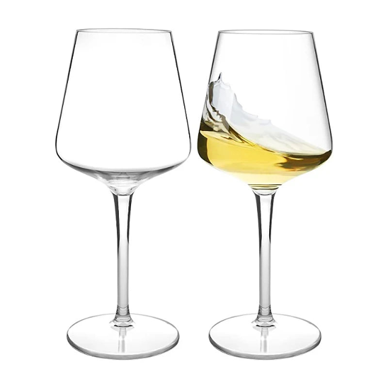 Set of tulip-shaped wine glasses