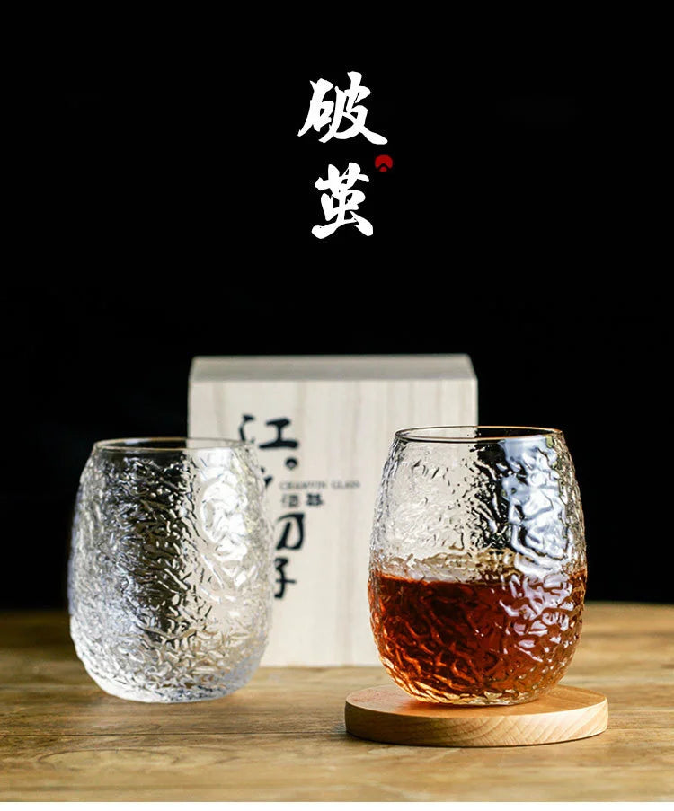 Verre à whisky rock et boite en bois