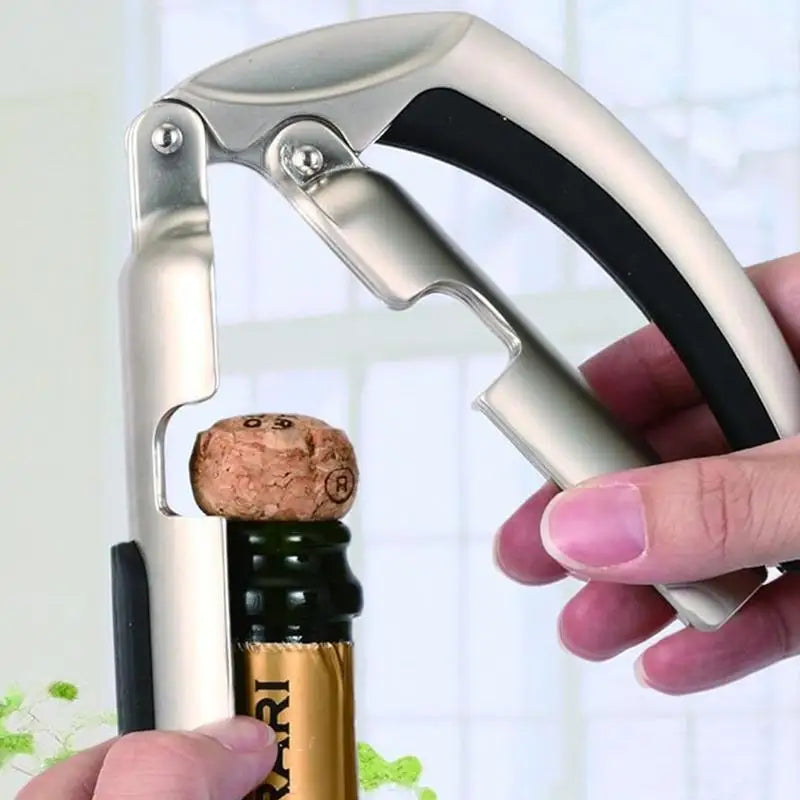 Ouvre-bouchon champagne poignée ergonomique extracteur pétillant bar vue détaillée