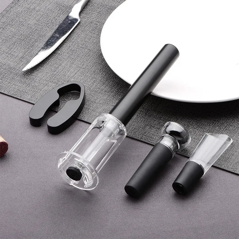 Tire-bouchon à air set aiguille acier inoxydable avec bouchon conservation vue rapprochée