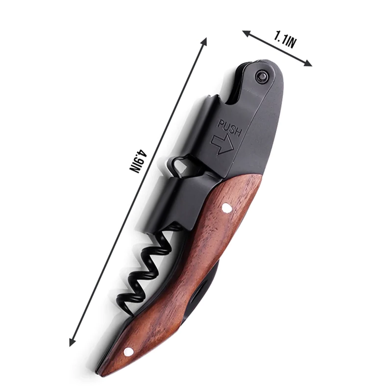 Tire-bouchon en bois sommelier professionnel serveurs barmans coupeur foil détail de l'hélice