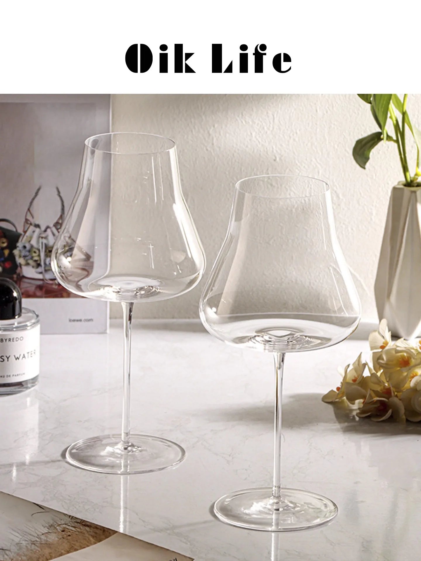 Verre tulipe vin cristal vide