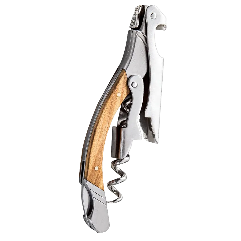 Tire-bouchon en bois d'olivier style Laguiole 