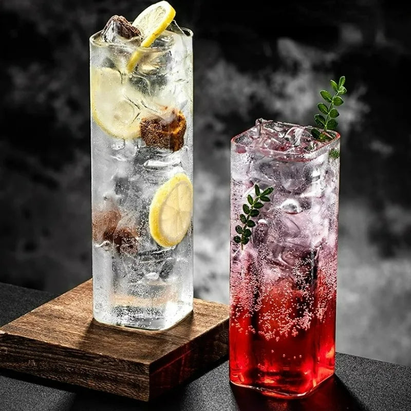 Deux verres long drink carré