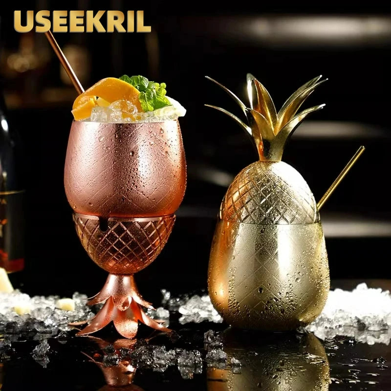 Verre moscow mule en forme de ananas