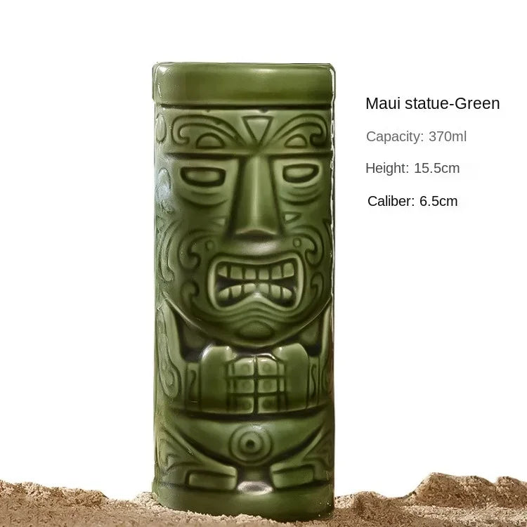 Verre tiki de couleur verte