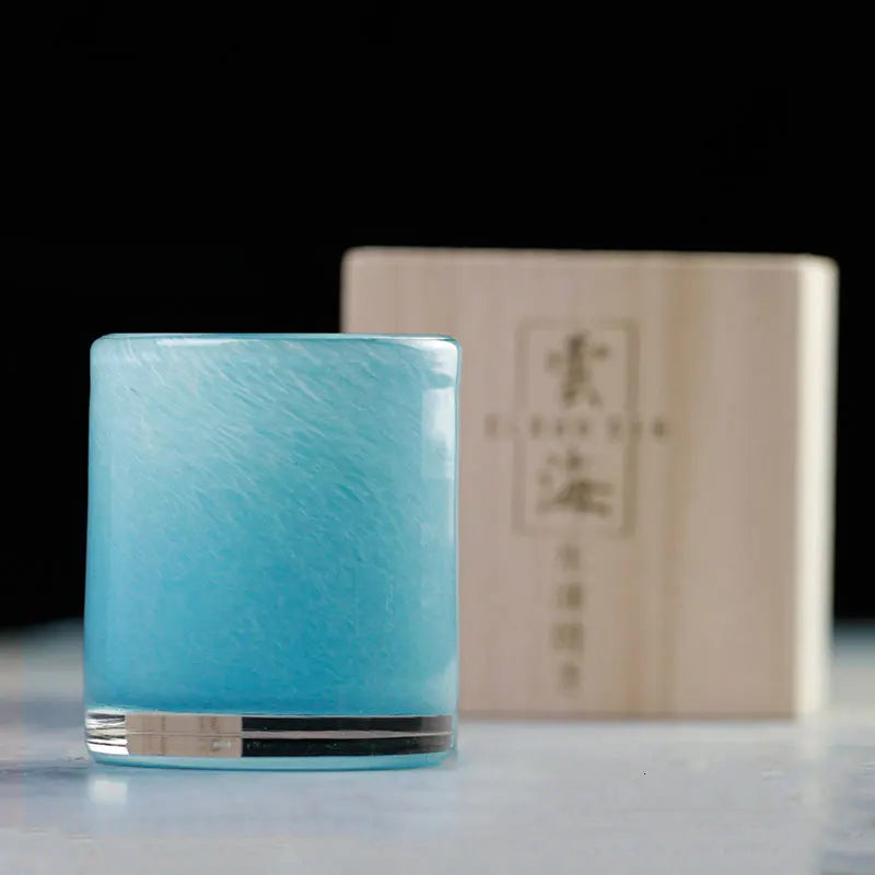 Verre à whisky japonais en cristal bleue