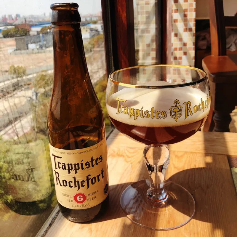 Verre calice belge Trappistes filet doré détail